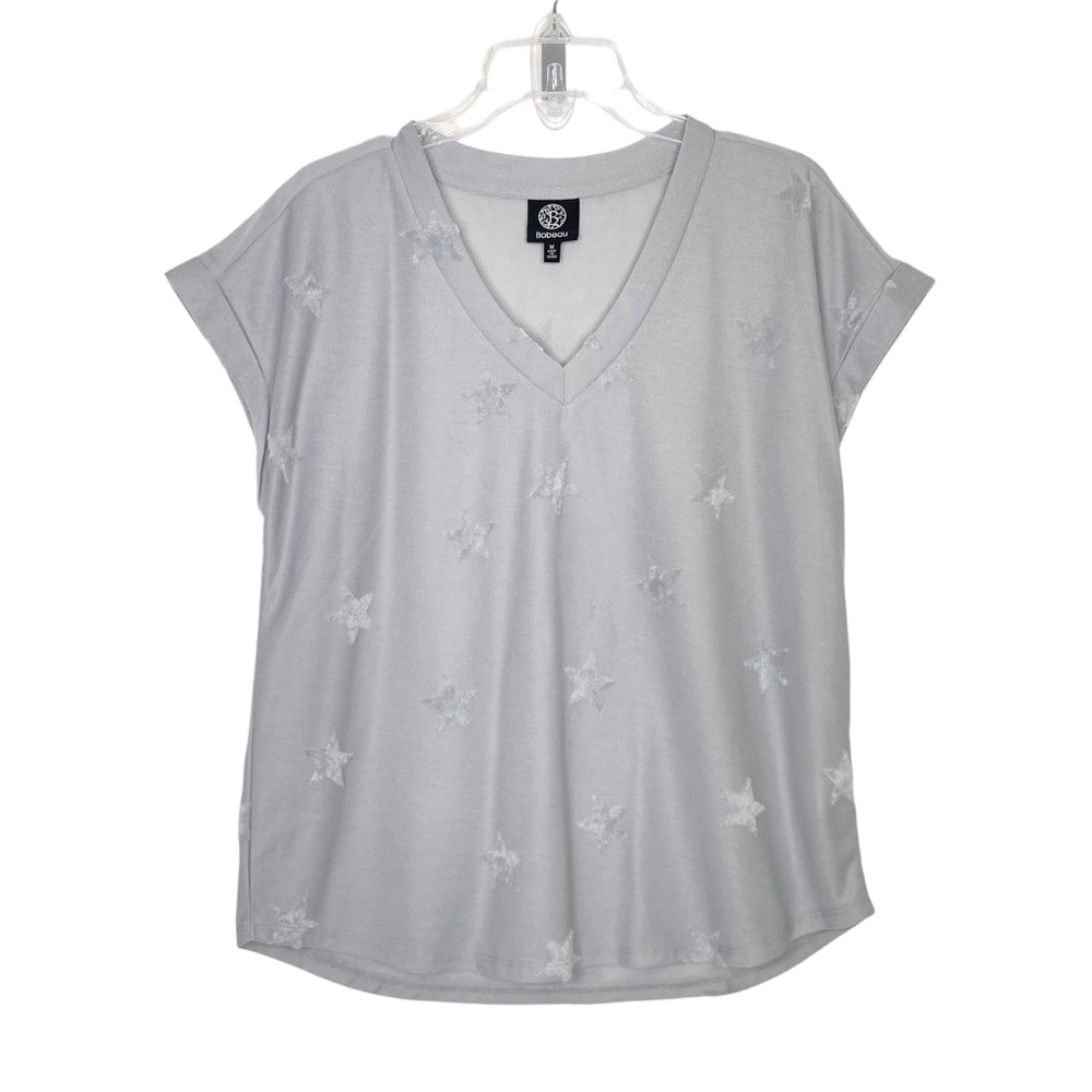 Stitch Fix l Bobeau Sheldon V-Neck Terry Star Knit Top, Medium